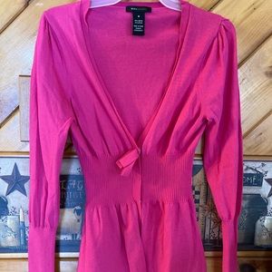 BCBG Maxazria long pink cardigan